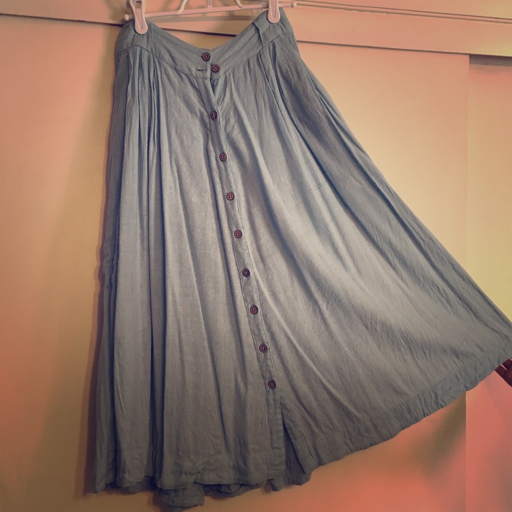 Powder blue linen skirt